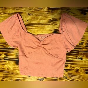 American Eagle Outfitters Coral Crop Top